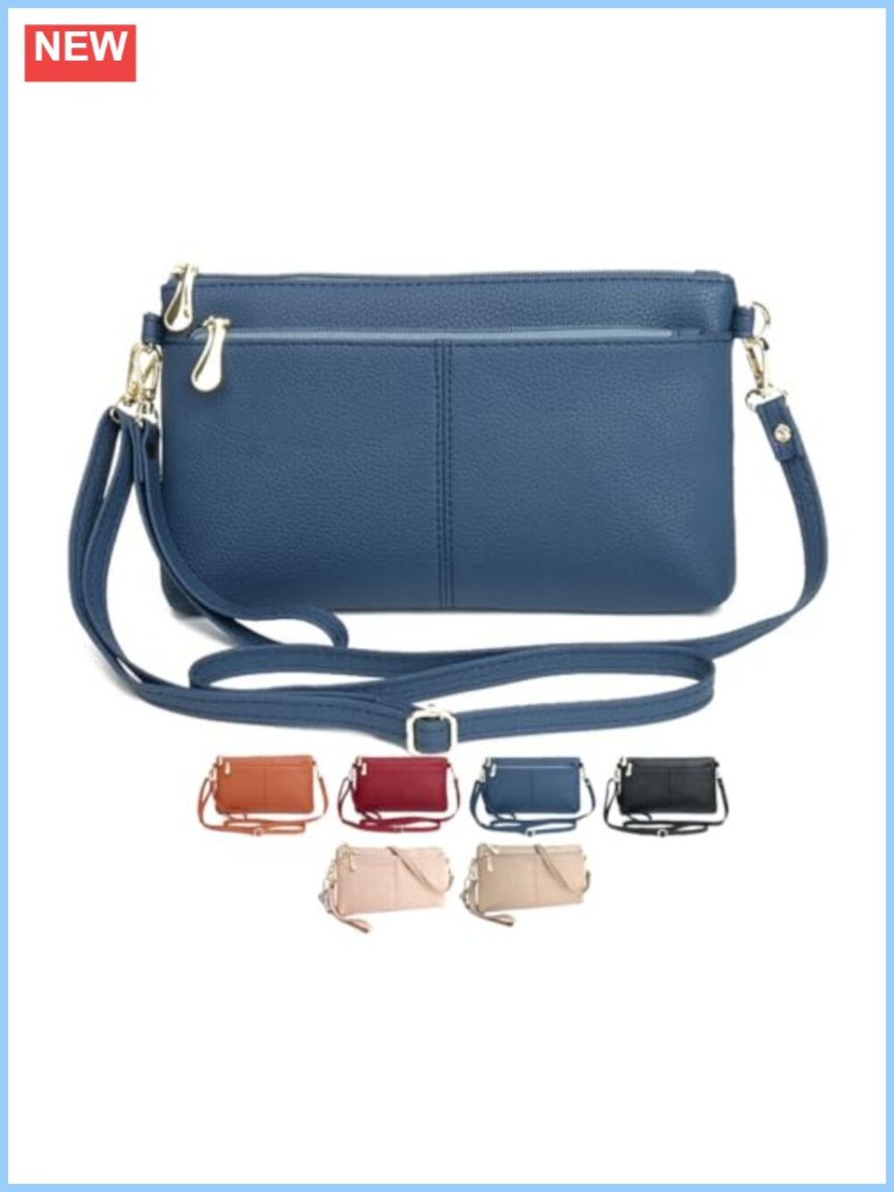 Women Crossbody Bag Wallet Shoulder Bag Wristlet Coin Purse Adjustable Strap